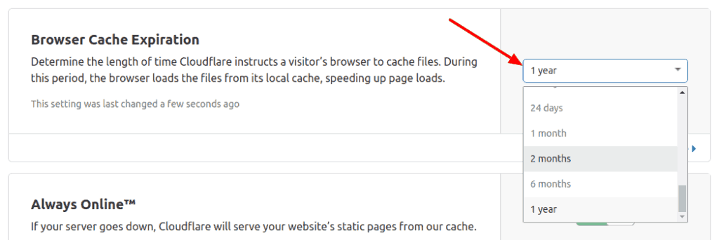browser cache expiration cloudflare